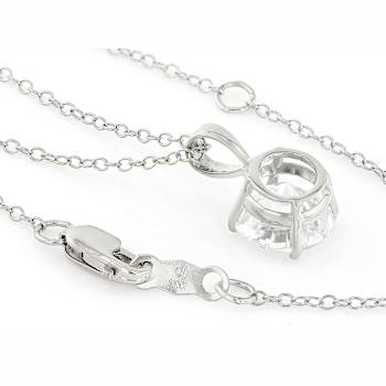 Lab-Grown Diamond Solitaire Pendant In 14K White Gold 2.00ct