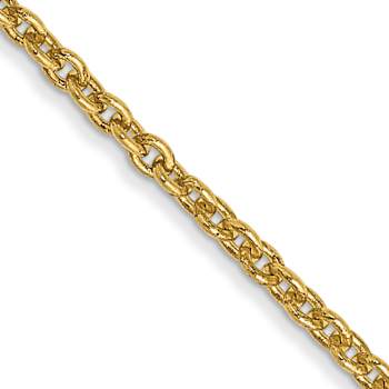 14k Yellow Gold 1.4mm Solid Forzantine Cable 22 Inch Chain