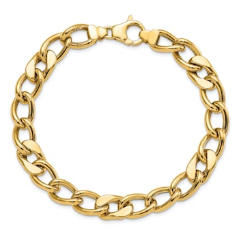 14K Yellow Gold Polished Fancy Link Men's Bracelet
