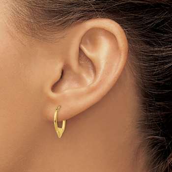 14k Yellow Gold 5/8" Heart Hoop Earrings