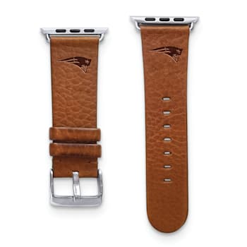 Gametime New England Patriots Leather Band fits Apple Watch (38/40mm S/M
Tan). Watch not included.