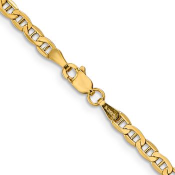 14k Yellow Gold 3.20mm Semi-Solid Mariner Chain 22 inch