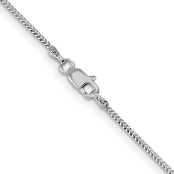 Rhodium Over 14k White Gold 0.9mm Solid Franco 24 Inch Chain