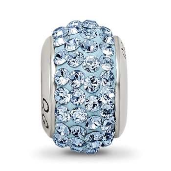 Sterling Silver Reflections Light Blue Full Preciosa Crystal Bead