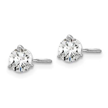 14K White Gold Lab Grown Diamond 3/4ctw Certified VS/SI GH Screw Back
3-Prong Earrings