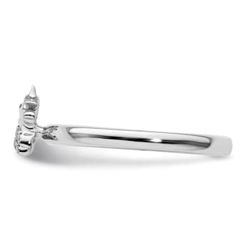 Sterling Silver Stackable Expressions Unicorn Diamond Ring 0.03ctw