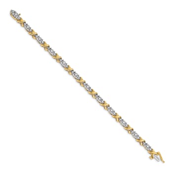 14k Yellow Gold and 14k White Gold with Rhodium over 14k Yellow Gold
Diamond X Bracelet