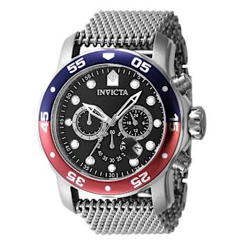 Invicta Pro Diver 48mm Blue and Red Bezel Stainless Steel Quartz Watch