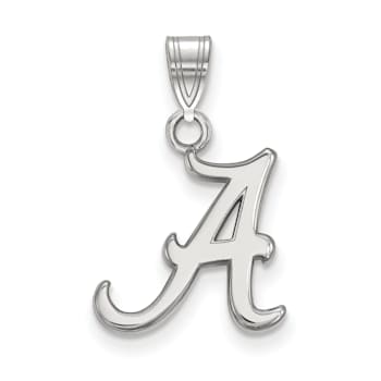 Rhodium Over Sterling Silver LogoArt University of Alabama Small Pendant