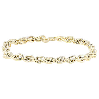 Italian Solid Link Bracelet In 14K Yellow Gold 4.9mm