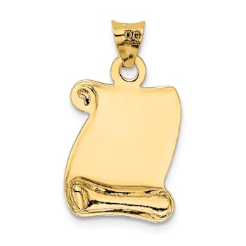 14k Yellow Gold Polished and Textured I Love You Pendant