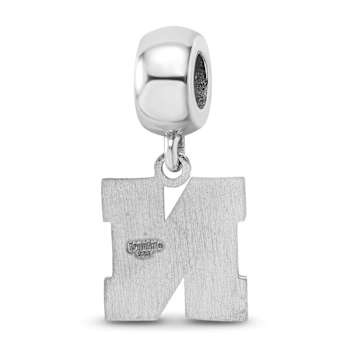 Sterling Silver Rhodium-plated LogoArt University of Nebraska Small
Dangle Bead