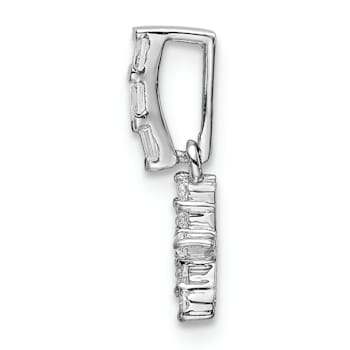 Rhodium Over 14k White Gold Diamond Star Pendant