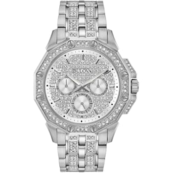Bulova Men's Octava White Dial, Stainless Steel Watch