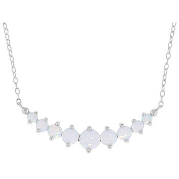 Lab-Created Opal Necklace In Sterling Silver