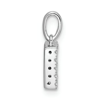 14K White Gold Diamond Letter F Initial with Bail Pendant