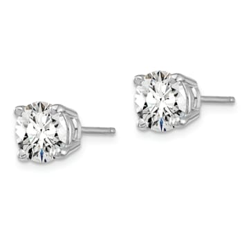 Rhodium Over 14K Gold Lab Grown Diamond 1 1/2ct. VS/SI GH+, 4-Prong Earrings