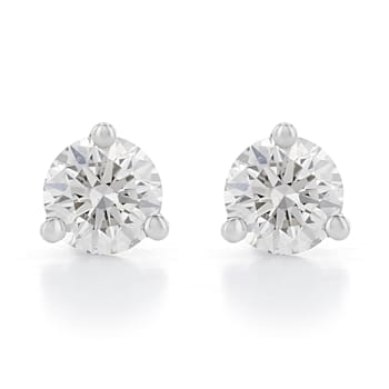 White Lab-Grown Diamond 14kt White Gold Martini Stud Earrings 0.50ctw