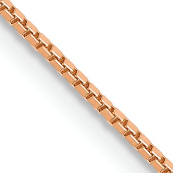 14k Rose Gold 0.9mm Box Link Chain 22 Inches