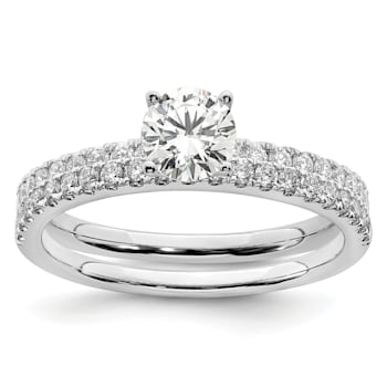 Rhodium Over 14K White Gold Lab Grown Diamond SI1/SI2, G H I, Engagement Ring