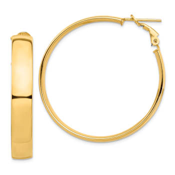 14k Yellow Gold 1 11/16" High Polished Hoop Earrings