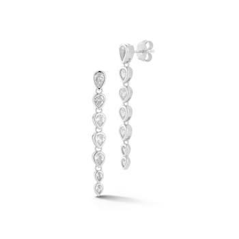 Rachel Zoe Pear-Shaped Bezel CZ Cascade Dangle Earrings in Rhodium Over
Sterling Silver