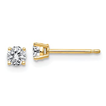 14K Yellow Gold 1/3ct. 3.5mm Round J-K Color Moissanite Earrings