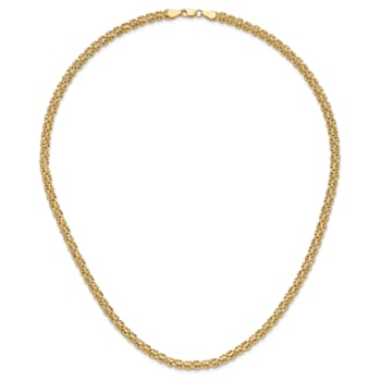 14K Yellow Gold Polished Fancy Byzantine Link Necklace