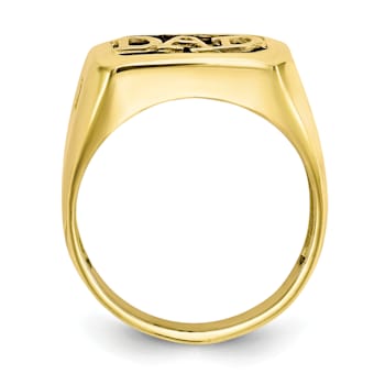 10K Yellow Gold Men's Diamond and Black Onyx DAD Ring