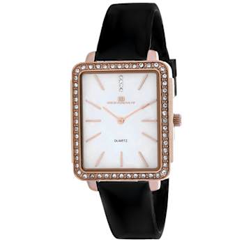 Oceanaut Women's Adorn White Dial, Rose Bezel, Black Rubber Strap Watch