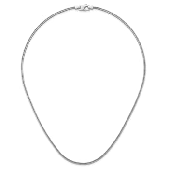 Rhodium Over Sterling Silver Polished 2.1mm Franco 20 Inch Chain
