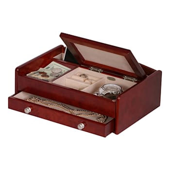 Mele and Co Davin Men’s Dresser Valet Wooden Jewelry Box