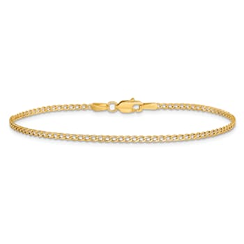14k Yellow Gold 1.85mm Curb Link Bracelet, 7 Inches
