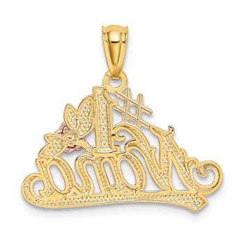 14k Yellow and Rose Gold with Rhodium Over 14k Yellow Gold Diamond-Cut
#1 Nana with Rose Pendant