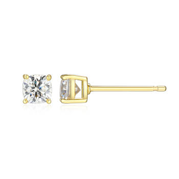 Square Cushion Cut Moissanite 14k Yellow Gold Over Silver Stud Earrings
0.66ctw DEW