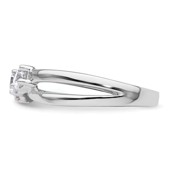 Rhodium Over 14K White Gold Lab Grown Diamond SI1/SI2, G H I, 3-Stone
Engagement Ring