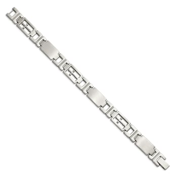 Stainless Steel Brushed and Polished Cross Bracelet