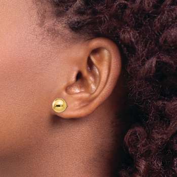 14k Yellow Gold Polished 9mm Ball Stud Earrings