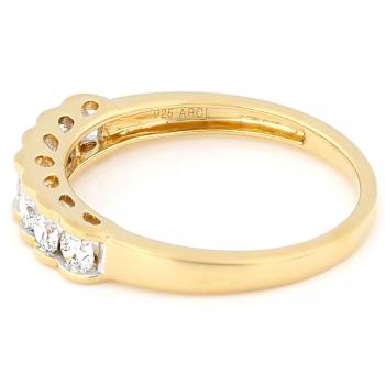 Lab-Grown Diamond Band Ring In 14K Yellow Gold Over Sterling Silver