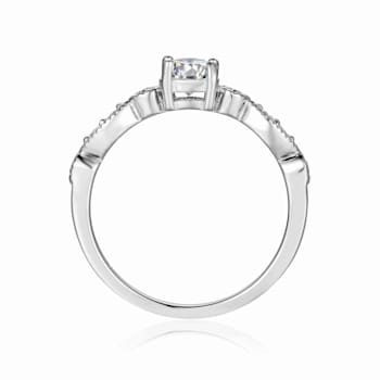 Moissanite Sterling Silver Ring, 0.74ctw