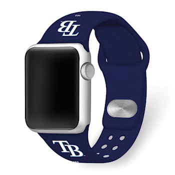 Gametime MLB Tampa Bay Rays Navy Silicone Apple Watch Band (38/40mm
M/L). Watch not included.