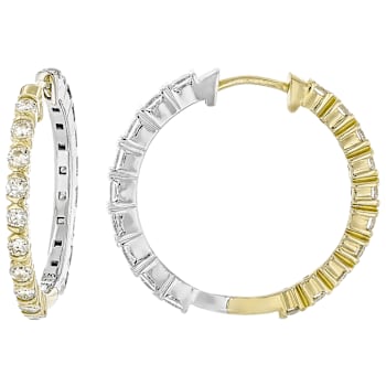 Reversible Lab-Grown Diamond Hoop Earrings 1.60ctw In 14K White And
Yellow Gold