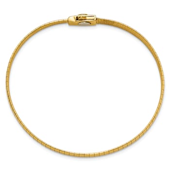 14K Yellow Gold Polished and Satin 4mm 7.5-inch Reversible Omega Bracelet