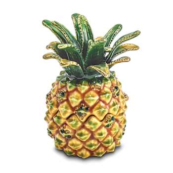 GOOD VIBES Golden Pineapple Trinket Box