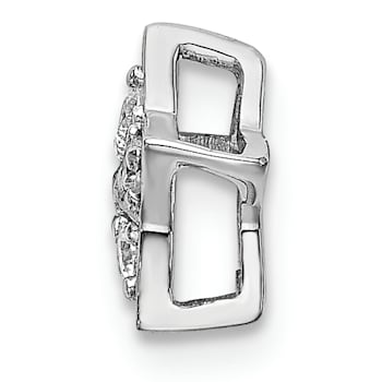 Rhodium Over 14k White Gold Diamond Star Chain Slide Pendant