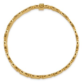 14K Yellow Gold Reversible Satin and Polished 9mm 7.25-inch Bracelet