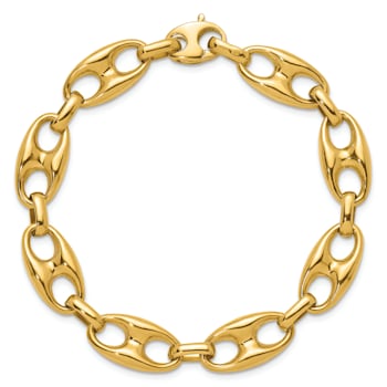14K Yellow Gold 10mm Anchor Link 7.5 Inch Bracelet