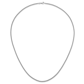 Rhodium Over Sterling Silver 3.1mm Rolo 20 Inch Chain