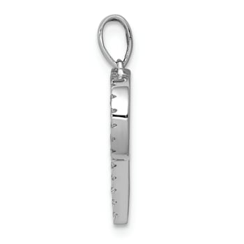 Rhodium Over 14K White Gold Diamond Letter P Initial Pendant