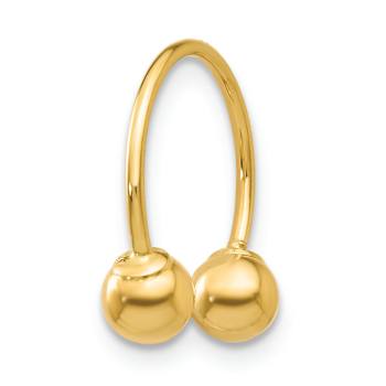 14k Yellow Gold Single Beaded 1/2" Half Hoop Earring